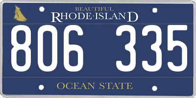 RI license plate 806335