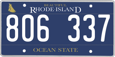 RI license plate 806337