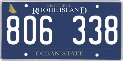 RI license plate 806338