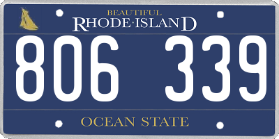 RI license plate 806339