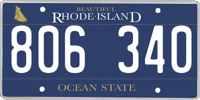 RI license plate 806340
