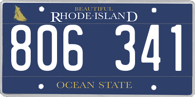 RI license plate 806341
