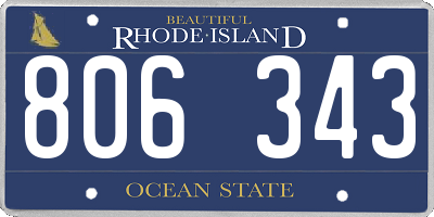 RI license plate 806343