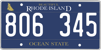 RI license plate 806345