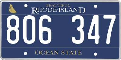 RI license plate 806347