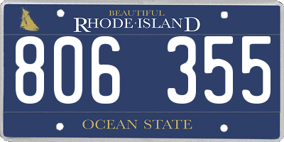 RI license plate 806355