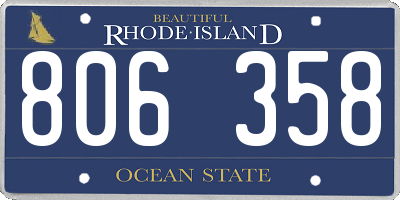 RI license plate 806358