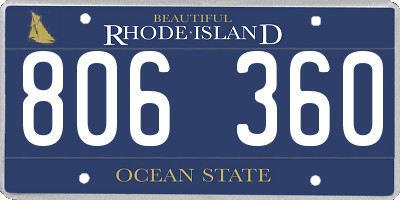 RI license plate 806360