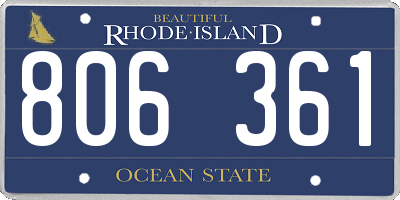 RI license plate 806361