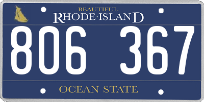 RI license plate 806367