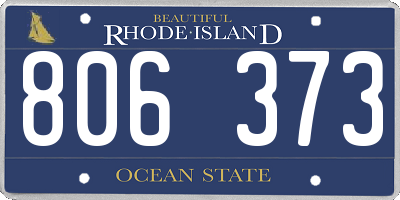 RI license plate 806373