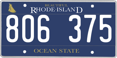 RI license plate 806375