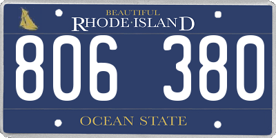 RI license plate 806380