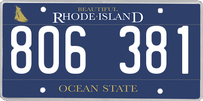 RI license plate 806381