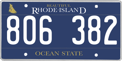 RI license plate 806382