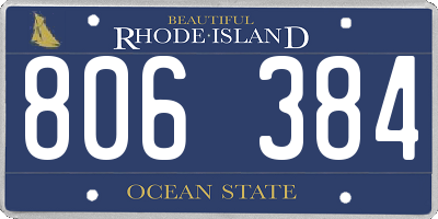 RI license plate 806384