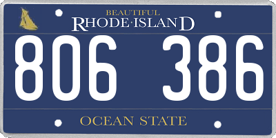 RI license plate 806386