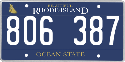 RI license plate 806387