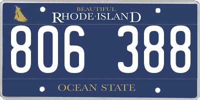 RI license plate 806388