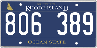 RI license plate 806389