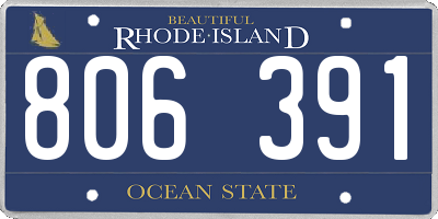RI license plate 806391