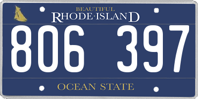 RI license plate 806397