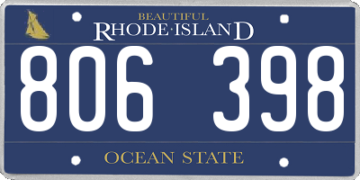 RI license plate 806398