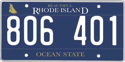 RI license plate 806401