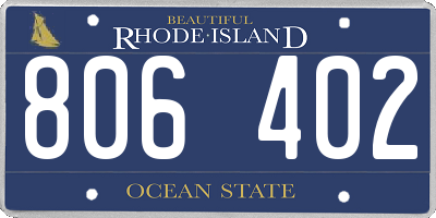 RI license plate 806402