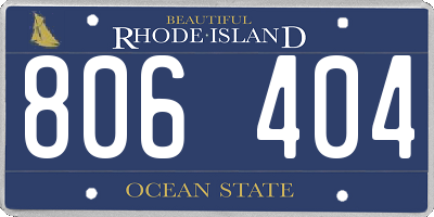RI license plate 806404
