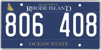 RI license plate 806408