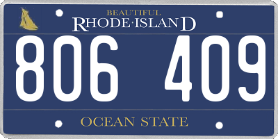 RI license plate 806409