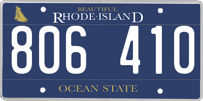 RI license plate 806410