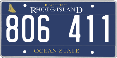 RI license plate 806411
