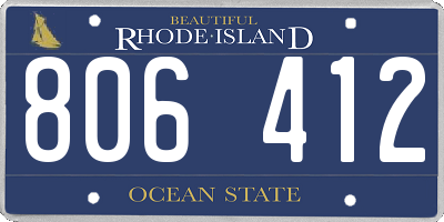 RI license plate 806412