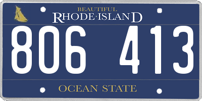 RI license plate 806413