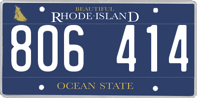 RI license plate 806414