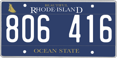 RI license plate 806416