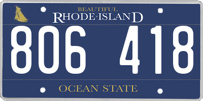 RI license plate 806418
