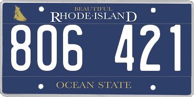 RI license plate 806421
