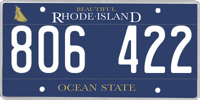 RI license plate 806422