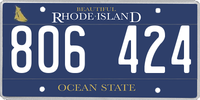RI license plate 806424