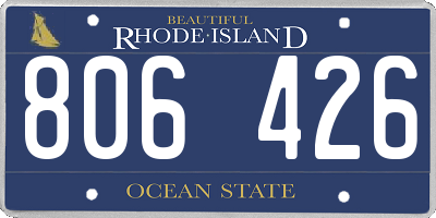 RI license plate 806426