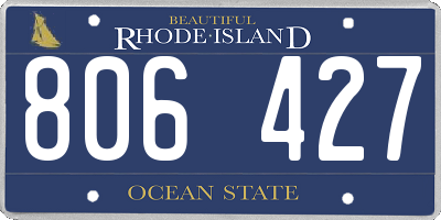 RI license plate 806427
