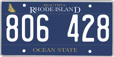 RI license plate 806428