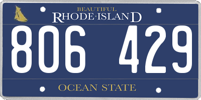 RI license plate 806429