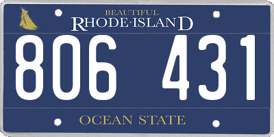 RI license plate 806431