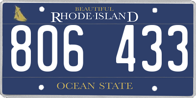 RI license plate 806433