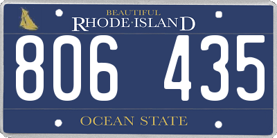 RI license plate 806435