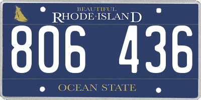 RI license plate 806436